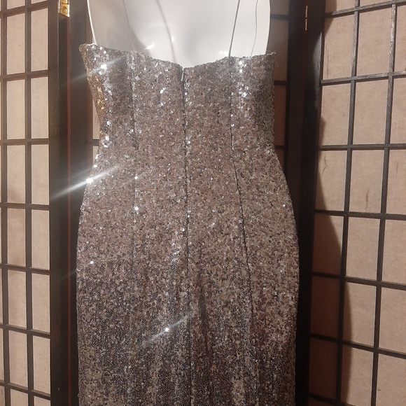 Silver sequined  gown - Picture 8 of 10